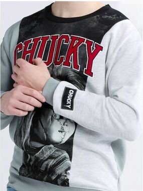Chucky Men's Graphic Sweatshirt Gray Size M